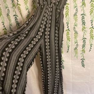 band of gypsies b&w floral jumpsuit